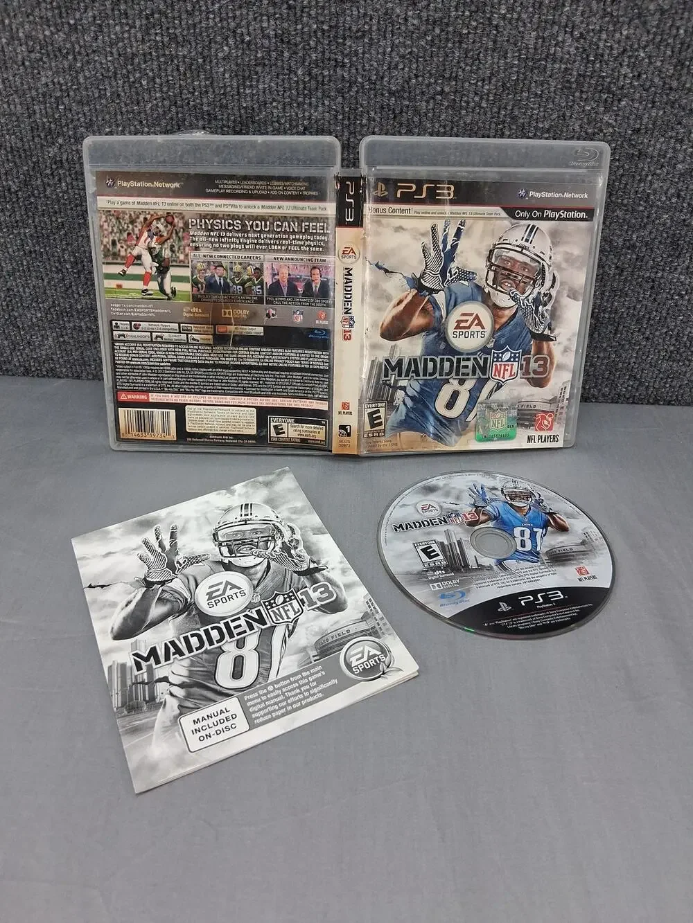 Madden NFL 2013 Sony Playstation 3 PS3 Complete Case Instructions